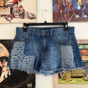 Aeropostale Blue Jean Shorts with Star Embellishments